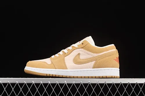 All categories Air Jordan Jordan series basketball shoes Air Jordan 1 Low G version pure original Air Jordan 1 Low AJ1 Joe 1 khaki corduroy low-top cultural and leisure sports sneakers DH7820-700